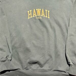 Brandy Melville Green Sweatshirt with Yellow Embroidery